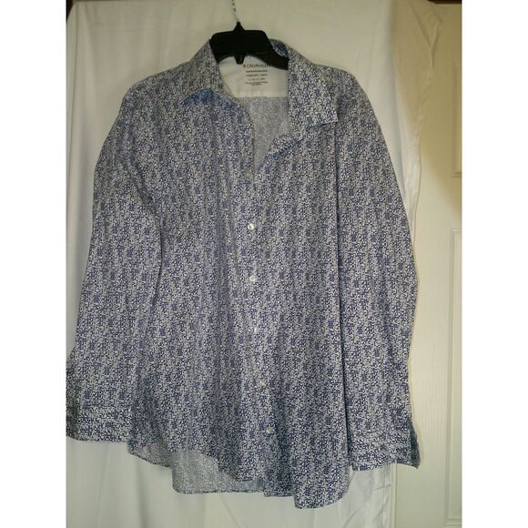 Calvin Klein Temp‎ Regulation Extreme Slim Fit Stretch Dress Shirt Blue Pattern - Picture 1 of 3